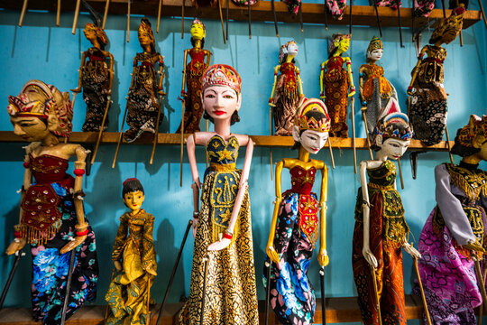 Traditional Javanese puppets in Yogyakarta