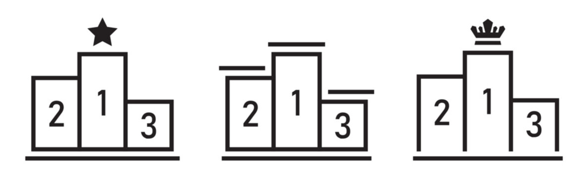 Winner podium set icon vector illustration