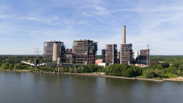 Aerial View of Kraftwerk Voerde Demolition in Germany.