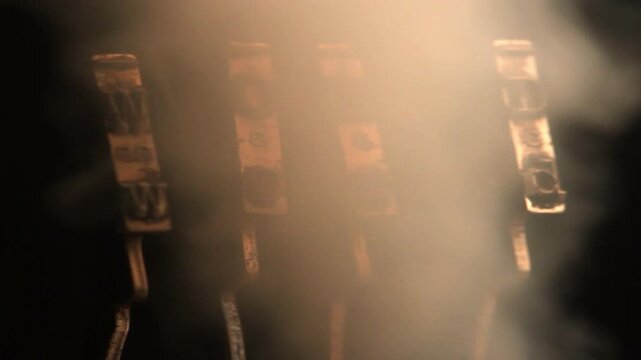 World War 3 with a vintage typewriter and orange smoke 