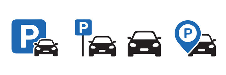 "Car parking lot signpost icons flat minimalist style template" © DXD RAKIIB