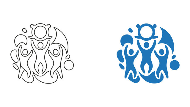 Community development and social project growth vector icon illustration