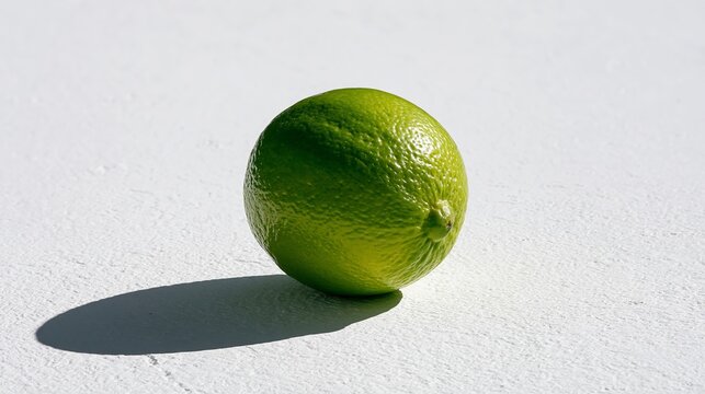Green fruit appears on a white surface.