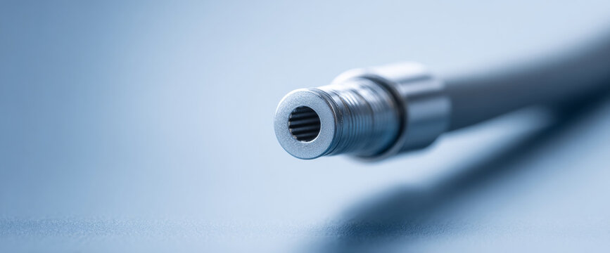 Close-up of coaxial cable connector end