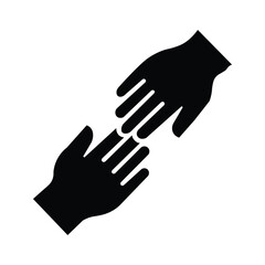 Obraz premium Helping Hands Reaching Out Silhouette Icon Vector
