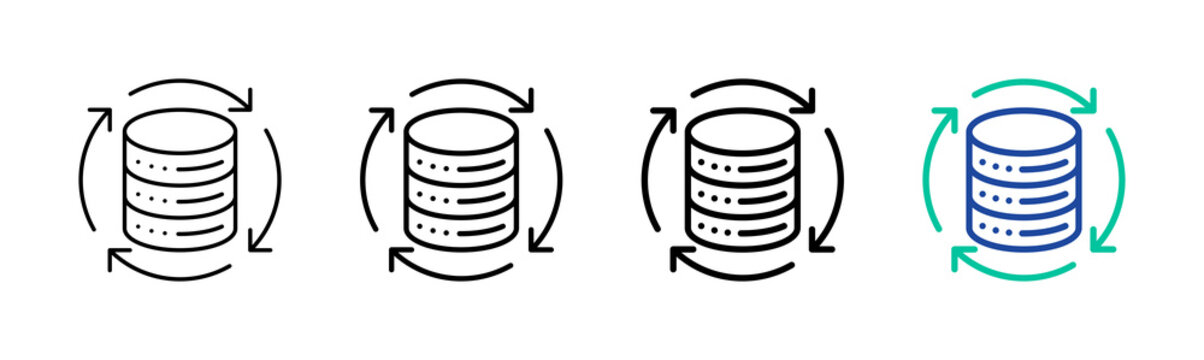 Data Lifecycle Icon Collection Different Style Outline