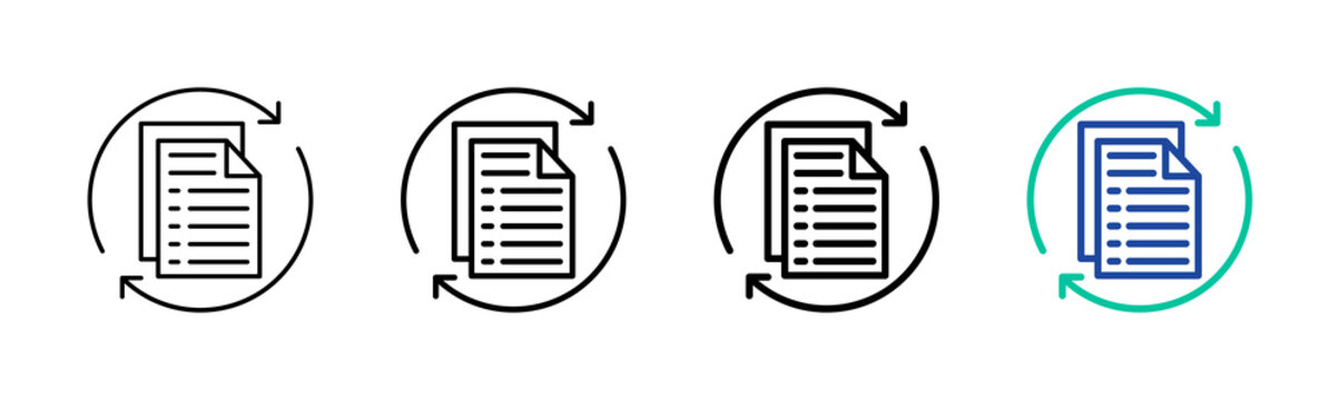 Data Renewal Icon Collection Different Style Outline