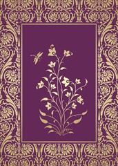 wedding card design, paisley floral pattern , India  © SIRIUS*