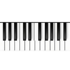 Fototapeta premium Classic Black and White Piano Keys Arranged in Minimal Music Background