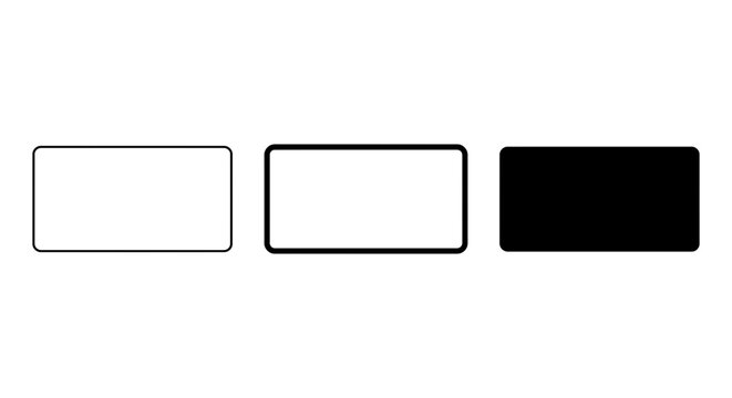 Blank Rectangular Frames, Simple Geometric Shapes, Minimalist Design Elements, Isolated Vector Graphics for Copy Space