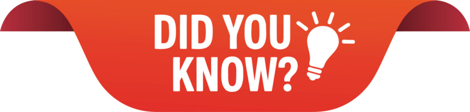 Red ribbon banner with did you know text and bulb