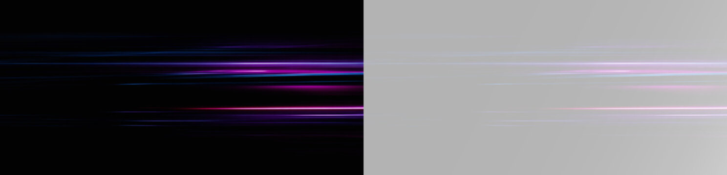 Abstract neon laser beam with fast movement blur effect portraying high velocity speed line and dynamic power stream