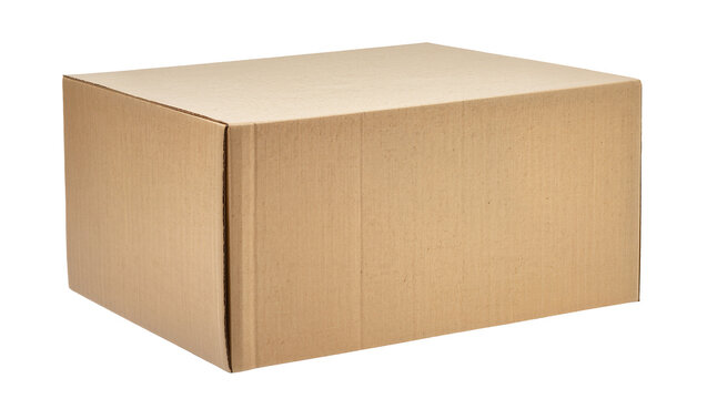 Cardboard shipping box closed, plain brown