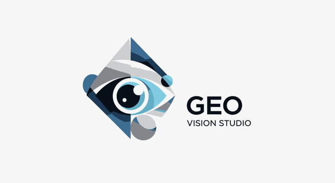 Abstract geometric eye logo design for vision related concepts