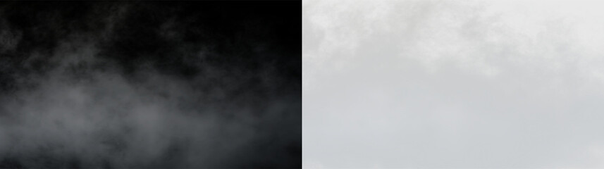Fototapeta premium Clouds move slowly across the sky while changing shapes and textures during a gray and overcast day in early afternoon, PNG with a light overlay