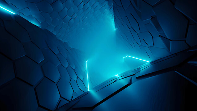 Abstract minimalist black 3D geometric shapes and luxury dark textured background.