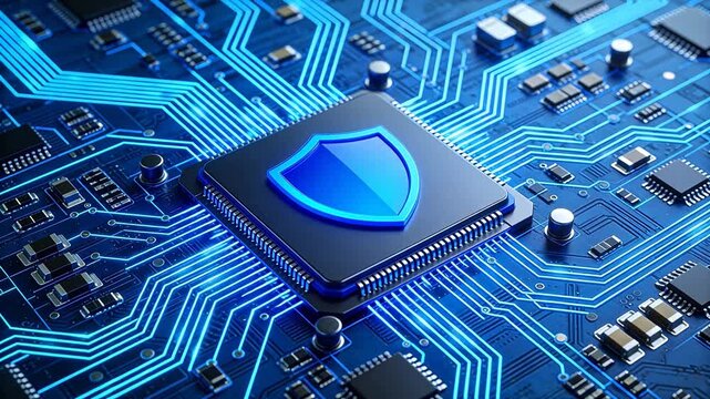 Circuit board with shield symbol
