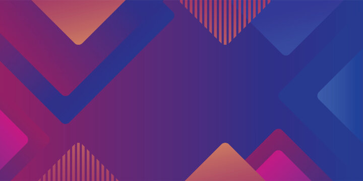 Abstract vibrant purple and blue geometric background with overlapping rounded shapes and striped patterns. Modern creative backdrop for technology, lifestyle branding, and digital banners.