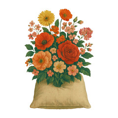 Obraz premium PNG Vibrant floral bouquet illustration
