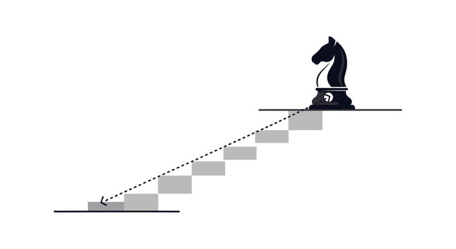 Stylized chess piece with hat conceptual vector illustration on white