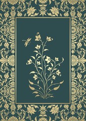 wedding card design, paisley floral pattern , India  © SIRIUS*