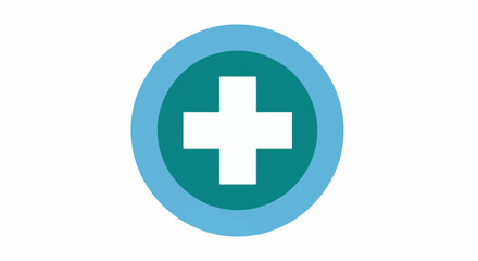 Fototapeta premium Clean cross emblem with concentric circles on a white background
