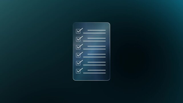 Checklist on a dark blue background with checkboxes and lines for text, task list, to-do list, checklist productivity concept, business checklist, task management