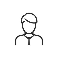Fototapeta premium Person portrait, linear style icon. User profile and personal account. Editable stroke width