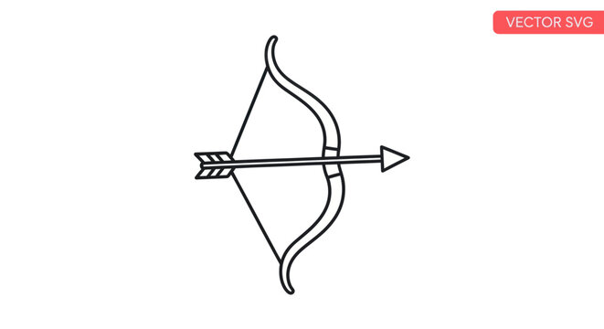 Vector bow and arrow icon.