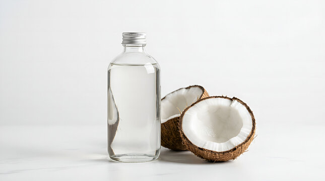 Organic Virgin Coconut Oil Skincare Product in Clean White Setting