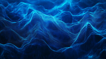 Obraz premium Deep blue abstract soundwave background with glowing audio equalizer lines