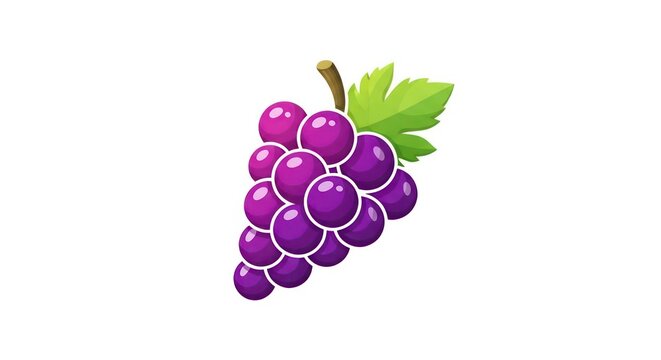 Fresh bunch of purple grapes with green leaf