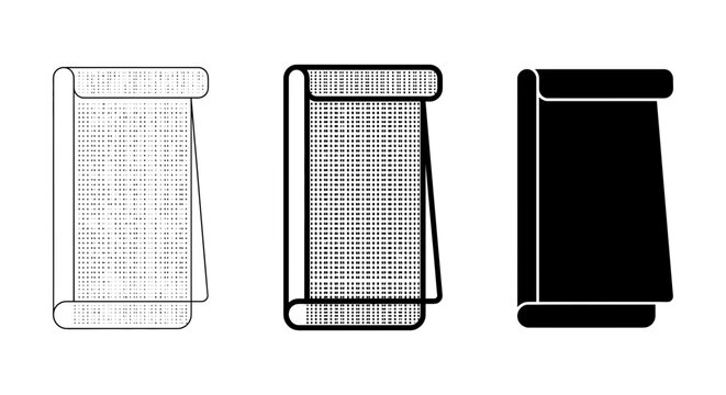 Scroll Icons, Parchment Scrolls, Ancient Documents Vector Set. Vintage Paper Rolls, Historical Records, Manuscript Illustrations for Design Projects.