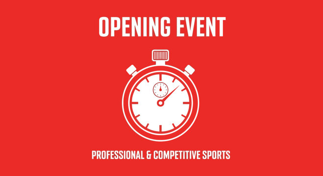 Timing Of A Professional Sporting Competitions Opening Event On The Red Background