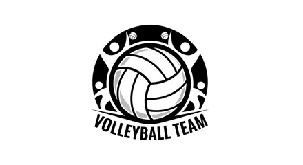 Fototapeta premium Volleyball Emblem for Sports Teams and Clubs Focused on Winning and Competitive Spirit