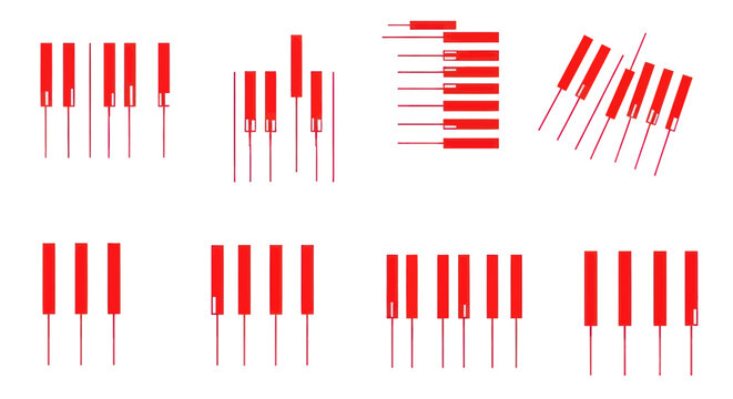 Red cylindrical objects on metal pins.