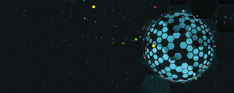 Digital cyberspace background representing big data, cloud computing, and AI technology