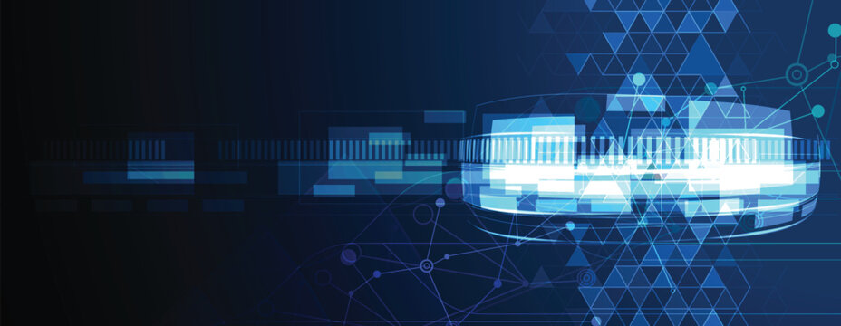 Digital cyberspace background representing big data, cloud computing, and AI technology