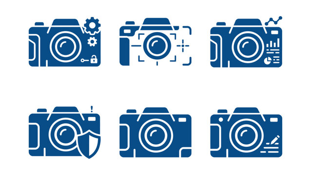 Digital camera photography and settings icons