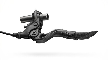 Naklejka premium Bicycle brake lever photos, front view close up on white background