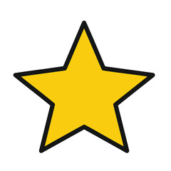 Obraz premium A single yellow star icon with a thick black outline.