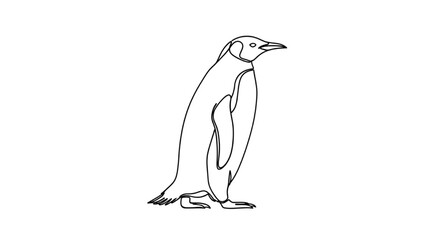 A penguin standing alone on ice in Antarctica looks ahead. © Stock Image Paradise