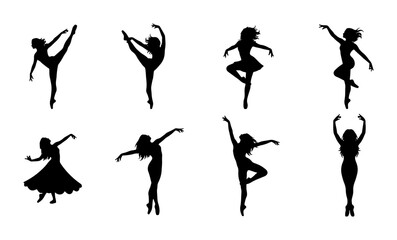 Ballet Dancer Silhouettes Collection, Elegant Female Poses, Graceful Movement Art © Arman