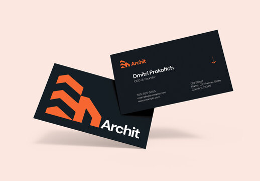 Modern Corporate Business Card Template for Architecture Company