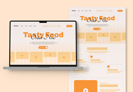 Clean and Minimal Food Company Landing Page UI Wireframe Design