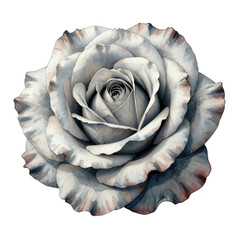 Obraz premium Gray Rose with Soft Watercolor Texture Isolated