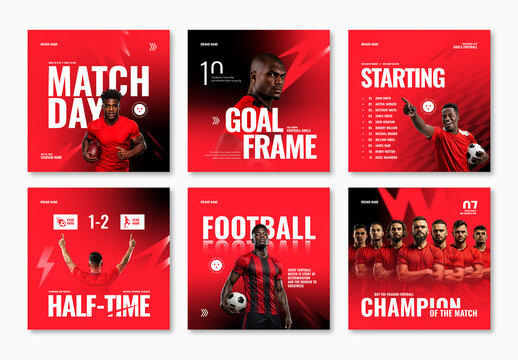 Football Match Day Social Media Post Template Collection