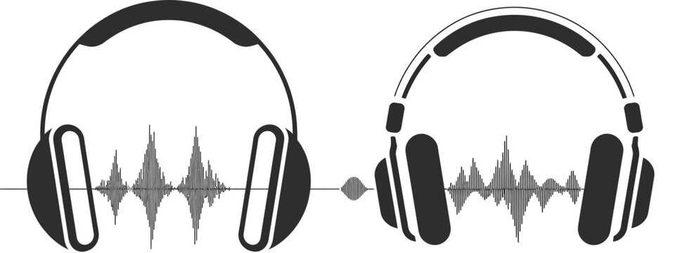 Headphones with sound wave audio visualizer