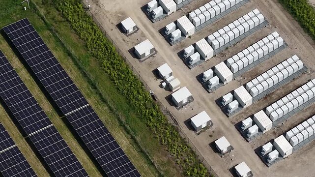 Aerial View of Utility Scale Battery Energy Storage System