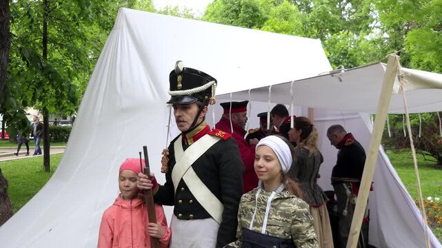 Historical reconstruction in Moscow, Russia